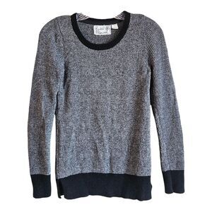 ANTHROPOLOGIE Field Flower Women's XS Sweater Chenille Gray Black Boho Tunic 32"